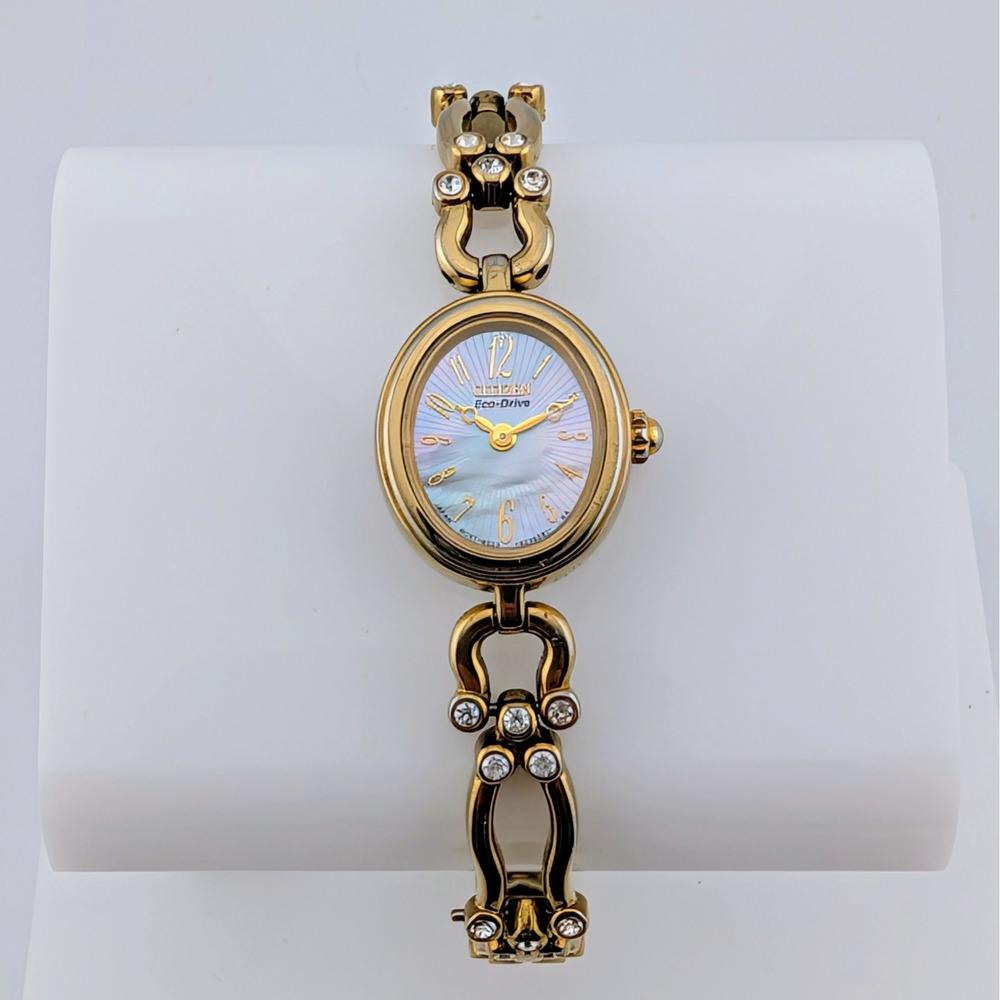 Citizen Silhouette Eco-Drive B023-S021782 Watch Swarovski Crystal MOP Dial 7"